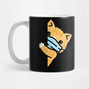 cute funny cat kitten face mask coronavirus covid 19 Mug